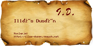 Illés Dusán névjegykártya
